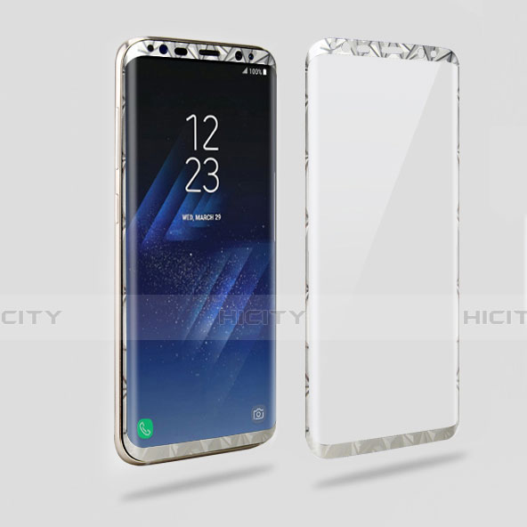 Schutzfolie Displayschutzfolie Panzerfolie Skins zum Aufkleben Vorder und Rückseite für Samsung Galaxy S8 Plus Silber