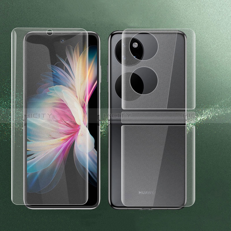 Schutzfolie Displayschutzfolie Panzerfolie Vorder und Rückseite Skins zum Aufkleben F02 für Huawei P60 Pocket Klar