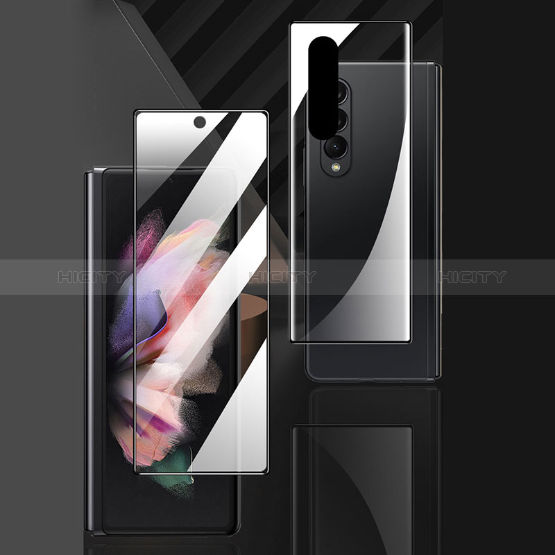 Schutzfolie Displayschutzfolie Panzerfolie Vorder und Rückseite Skins zum Aufkleben F07 für Samsung Galaxy Z Fold3 5G Klar groß