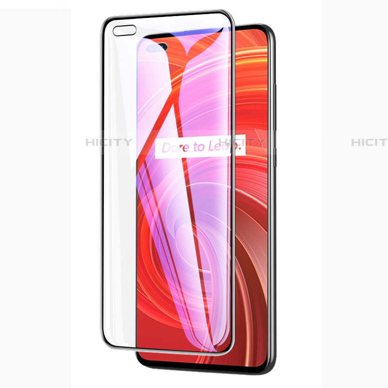 Schutzfolie Full Coverage Displayschutzfolie Panzerfolie Gehärtetes Glas Glasfolie Anti Blue Ray Skins zum Aufkleben Panzerglas A01 für Realme X50 Pro 5G Schwarz