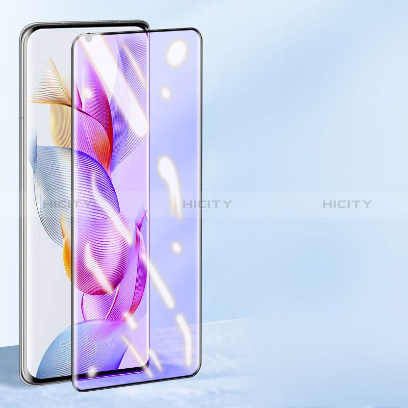 Schutzfolie Full Coverage Displayschutzfolie Panzerfolie Gehärtetes Glas Glasfolie Anti Blue Ray Skins zum Aufkleben Panzerglas F02 für Huawei Honor 90 5G Schwarz