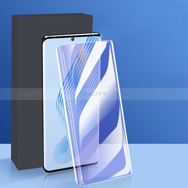 Schutzfolie Full Coverage Displayschutzfolie Panzerfolie Gehärtetes Glas Glasfolie Anti Blue Ray Skins zum Aufkleben Panzerglas F02 für Huawei Honor Magic5 5G Schwarz groß