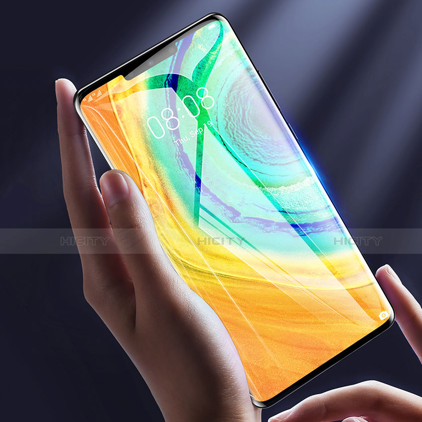 Schutzfolie Full Coverage Displayschutzfolie Panzerfolie Gehärtetes Glas Glasfolie Anti Blue Ray Skins zum Aufkleben Panzerglas F02 für Huawei Mate 30E Pro 5G Schwarz