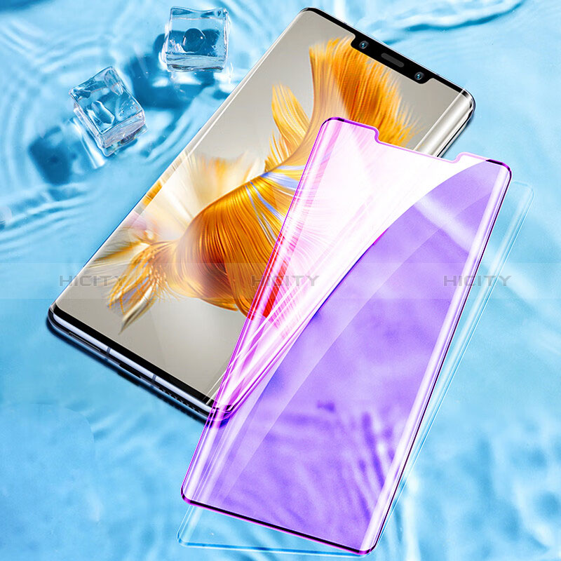 Schutzfolie Full Coverage Displayschutzfolie Panzerfolie Gehärtetes Glas Glasfolie Anti Blue Ray Skins zum Aufkleben Panzerglas F02 für Huawei Mate 50 Pro Schwarz groß