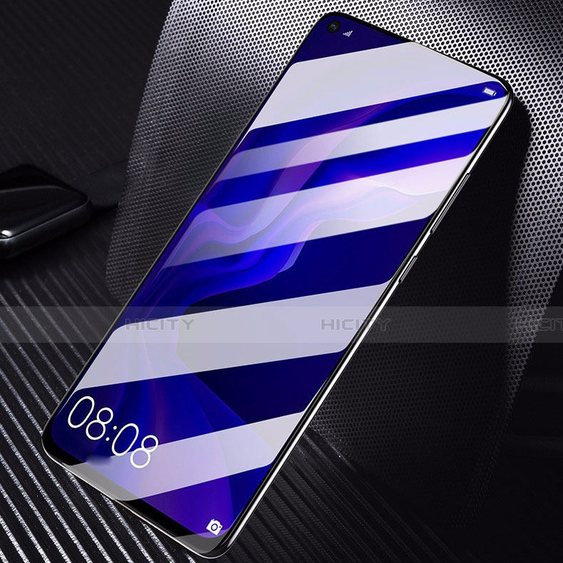 Schutzfolie Full Coverage Displayschutzfolie Panzerfolie Gehärtetes Glas Glasfolie Anti Blue Ray Skins zum Aufkleben Panzerglas F02 für Huawei Nova 7i Schwarz