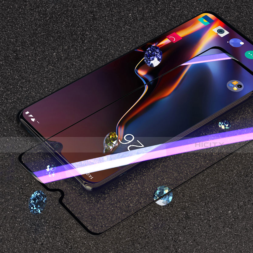 Schutzfolie Full Coverage Displayschutzfolie Panzerfolie Gehärtetes Glas Glasfolie Anti Blue Ray Skins zum Aufkleben Panzerglas F02 für OnePlus 6T Schwarz