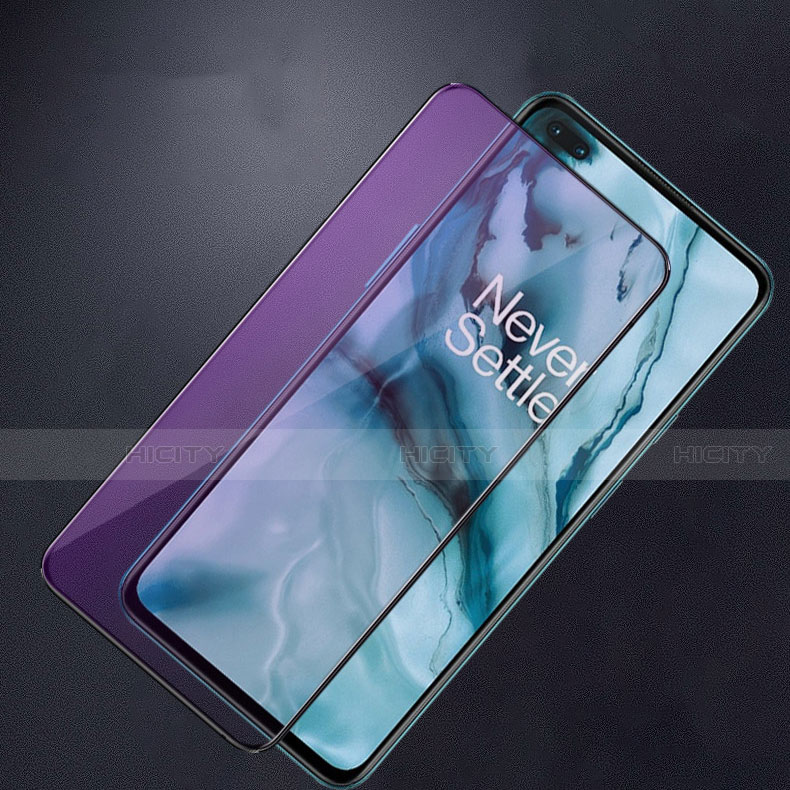 Schutzfolie Full Coverage Displayschutzfolie Panzerfolie Gehärtetes Glas Glasfolie Anti Blue Ray Skins zum Aufkleben Panzerglas F02 für OnePlus Nord Schwarz Plus