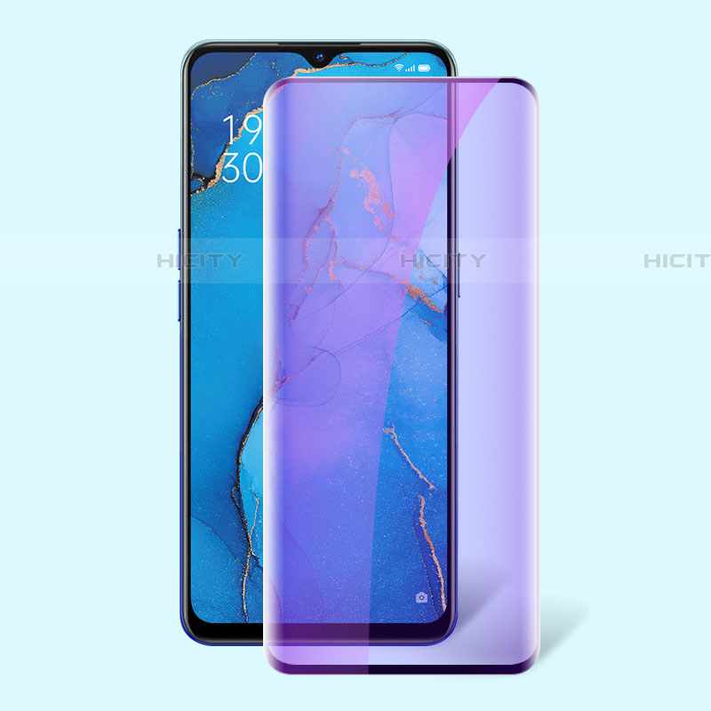 Schutzfolie Full Coverage Displayschutzfolie Panzerfolie Gehärtetes Glas Glasfolie Anti Blue Ray Skins zum Aufkleben Panzerglas F02 für Oppo Find X2 Lite Schwarz groß