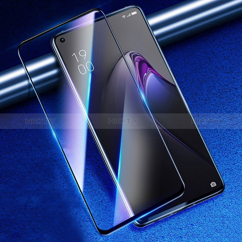 Schutzfolie Full Coverage Displayschutzfolie Panzerfolie Gehärtetes Glas Glasfolie Anti Blue Ray Skins zum Aufkleben Panzerglas F02 für Realme 10 4G Schwarz