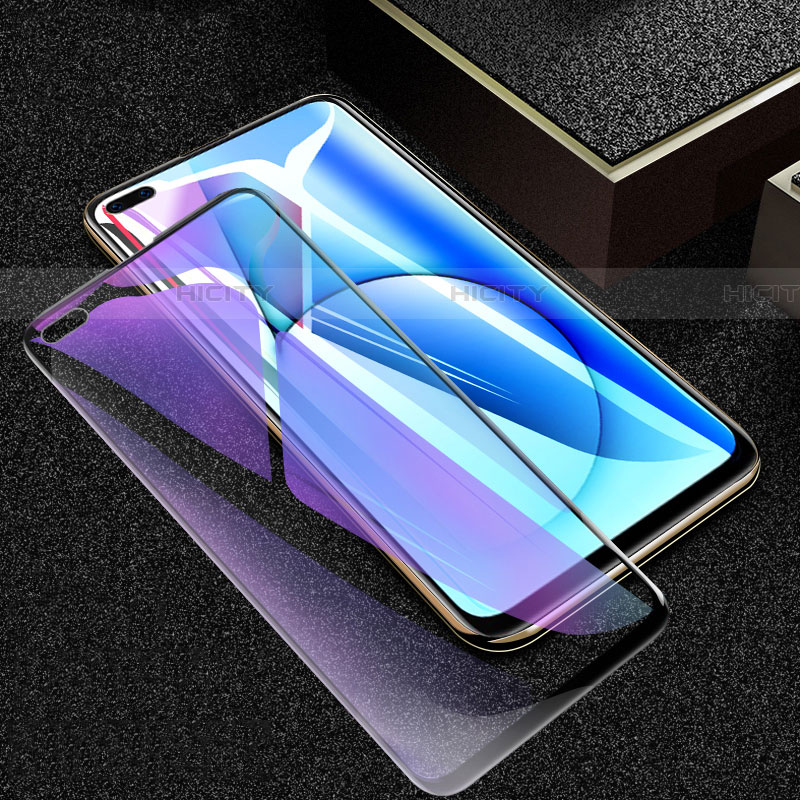 Schutzfolie Full Coverage Displayschutzfolie Panzerfolie Gehärtetes Glas Glasfolie Anti Blue Ray Skins zum Aufkleben Panzerglas F02 für Realme X50t 5G Schwarz Plus