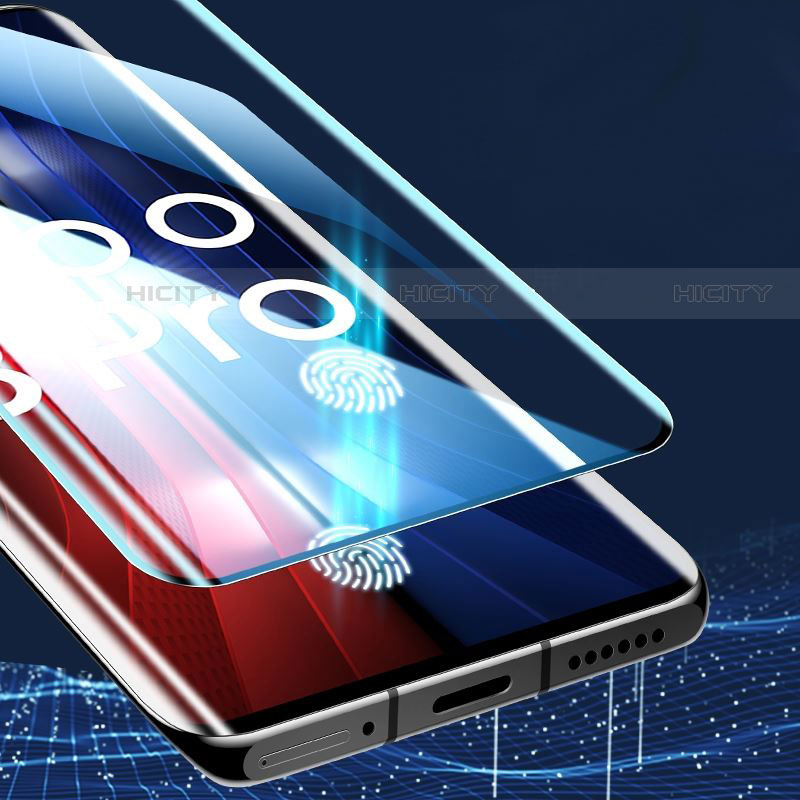 Schutzfolie Full Coverage Displayschutzfolie Panzerfolie Gehärtetes Glas Glasfolie Anti Blue Ray Skins zum Aufkleben Panzerglas F02 für Vivo iQOO 8 Pro 5G Schwarz