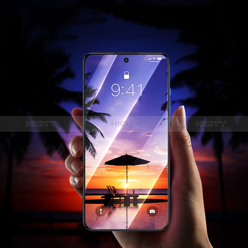 Schutzfolie Full Coverage Displayschutzfolie Panzerfolie Gehärtetes Glas Glasfolie Anti Blue Ray Skins zum Aufkleben Panzerglas F02 für Xiaomi Mi 12T 5G Schwarz