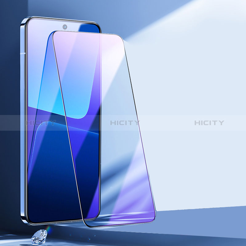 Schutzfolie Full Coverage Displayschutzfolie Panzerfolie Gehärtetes Glas Glasfolie Anti Blue Ray Skins zum Aufkleben Panzerglas F02 für Xiaomi Mi 13 Pro 5G Schwarz