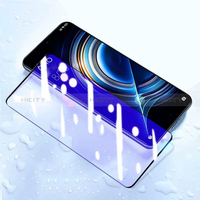 Schutzfolie Full Coverage Displayschutzfolie Panzerfolie Gehärtetes Glas Glasfolie Anti Blue Ray Skins zum Aufkleben Panzerglas F02 für Xiaomi Redmi K50 5G Schwarz groß