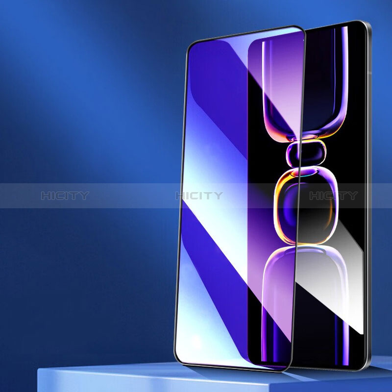 Schutzfolie Full Coverage Displayschutzfolie Panzerfolie Gehärtetes Glas Glasfolie Anti Blue Ray Skins zum Aufkleben Panzerglas F02 für Xiaomi Redmi K60 5G Schwarz