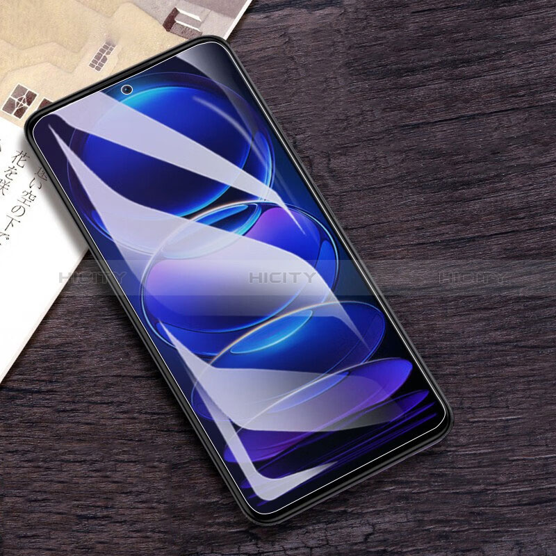 Schutzfolie Full Coverage Displayschutzfolie Panzerfolie Gehärtetes Glas Glasfolie Anti Blue Ray Skins zum Aufkleben Panzerglas F02 für Xiaomi Redmi Note 12 Explorer Schwarz