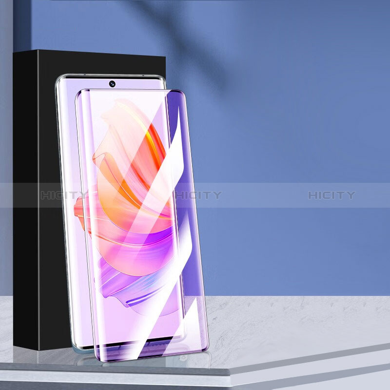 Schutzfolie Full Coverage Displayschutzfolie Panzerfolie Gehärtetes Glas Glasfolie Anti Blue Ray Skins zum Aufkleben Panzerglas F03 für Huawei Honor 60 5G Schwarz