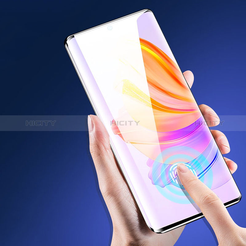 Schutzfolie Full Coverage Displayschutzfolie Panzerfolie Gehärtetes Glas Glasfolie Anti Blue Ray Skins zum Aufkleben Panzerglas F03 für Huawei Honor 60 5G Schwarz