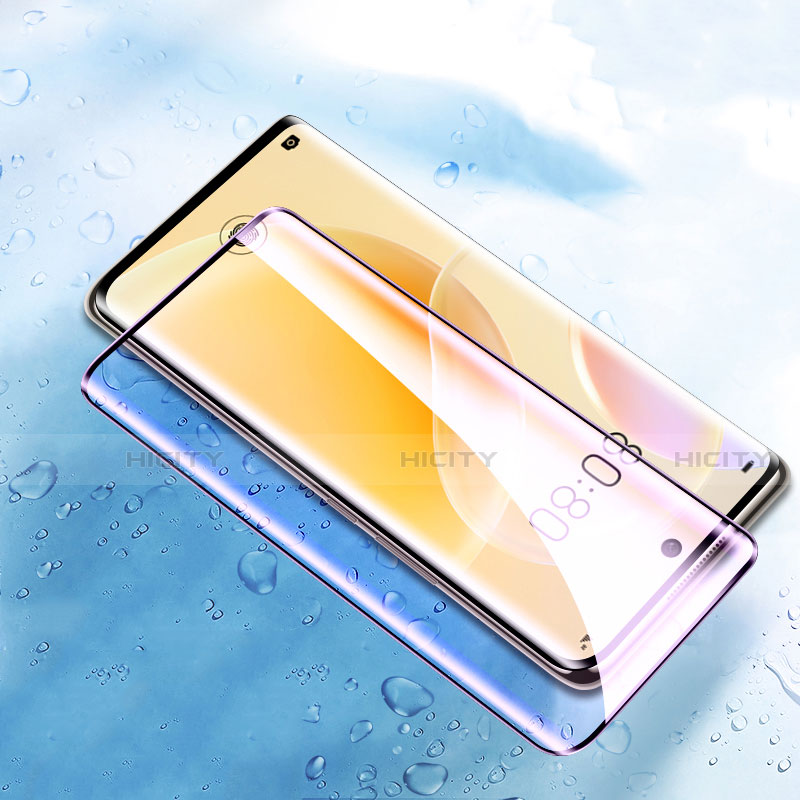 Schutzfolie Full Coverage Displayschutzfolie Panzerfolie Gehärtetes Glas Glasfolie Anti Blue Ray Skins zum Aufkleben Panzerglas F03 für Huawei Nova 8 5G Schwarz