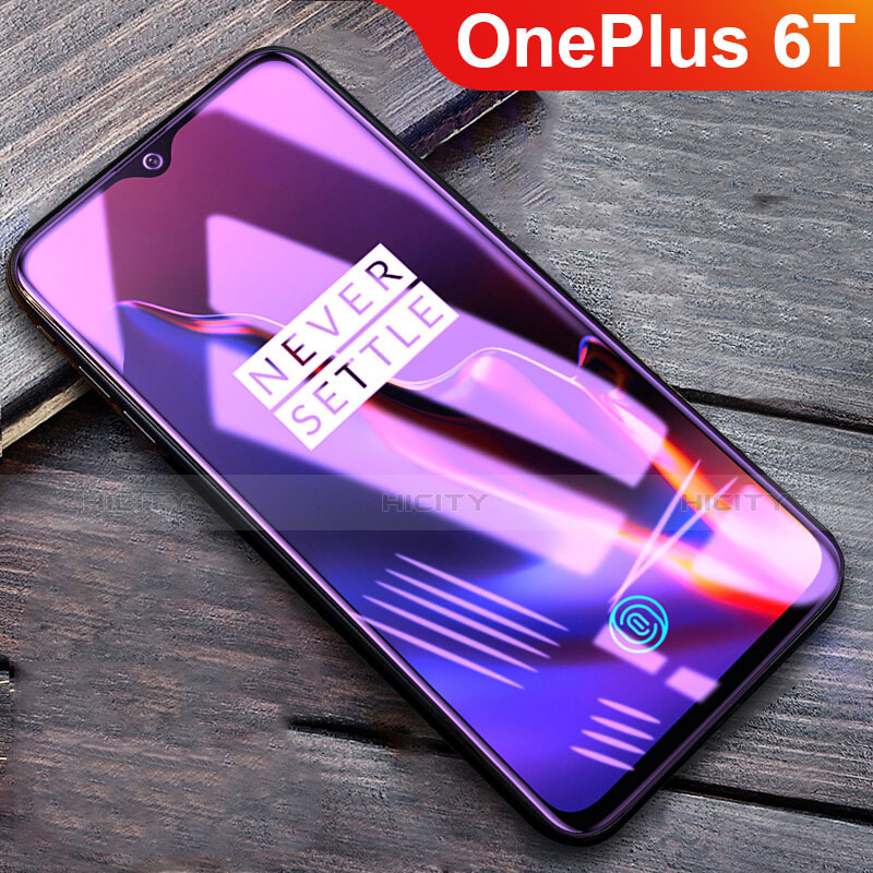 Schutzfolie Full Coverage Displayschutzfolie Panzerfolie Gehärtetes Glas Glasfolie Anti Blue Ray Skins zum Aufkleben Panzerglas F03 für OnePlus 6T Schwarz