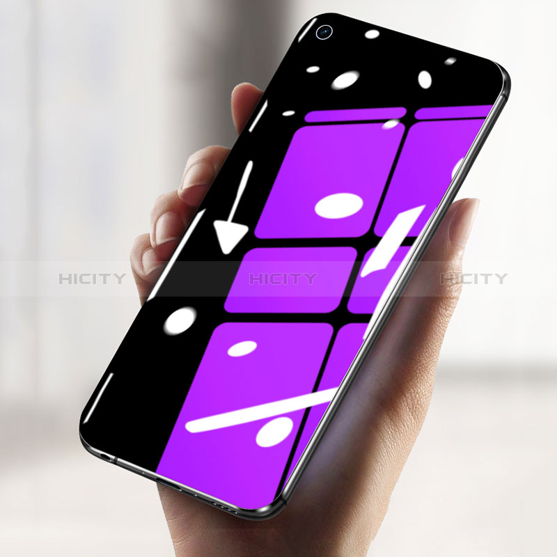 Schutzfolie Full Coverage Displayschutzfolie Panzerfolie Gehärtetes Glas Glasfolie Anti Blue Ray Skins zum Aufkleben Panzerglas F03 für Oppo A74 5G Schwarz Plus