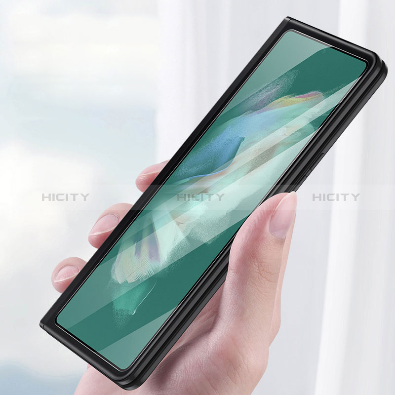 Schutzfolie Full Coverage Displayschutzfolie Panzerfolie Gehärtetes Glas Glasfolie Anti Blue Ray Skins zum Aufkleben Panzerglas F03 für Samsung Galaxy Z Fold3 5G Schwarz groß