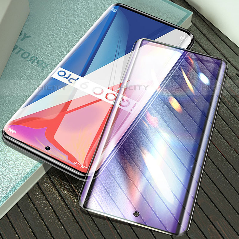 Schutzfolie Full Coverage Displayschutzfolie Panzerfolie Gehärtetes Glas Glasfolie Anti Blue Ray Skins zum Aufkleben Panzerglas F03 für Vivo iQOO 9 Pro 5G Schwarz