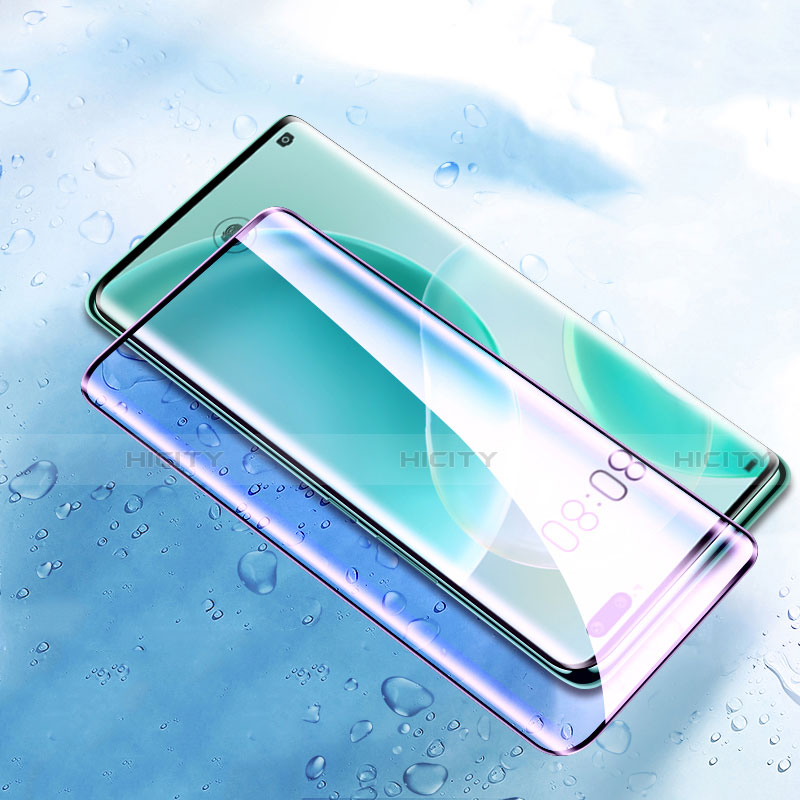 Schutzfolie Full Coverage Displayschutzfolie Panzerfolie Gehärtetes Glas Glasfolie Anti Blue Ray Skins zum Aufkleben Panzerglas F04 für Huawei Nova 8 Pro 5G Schwarz