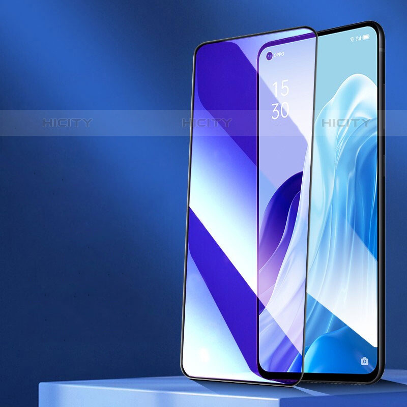 Schutzfolie Full Coverage Displayschutzfolie Panzerfolie Gehärtetes Glas Glasfolie Anti Blue Ray Skins zum Aufkleben Panzerglas F04 für Oppo Reno6 Pro+ Plus 5G Schwarz