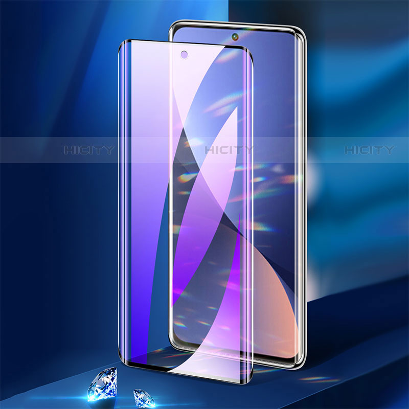 Schutzfolie Full Coverage Displayschutzfolie Panzerfolie Gehärtetes Glas Glasfolie Anti Blue Ray Skins zum Aufkleben Panzerglas F04 für Xiaomi Mi 12 Pro 5G Schwarz Plus