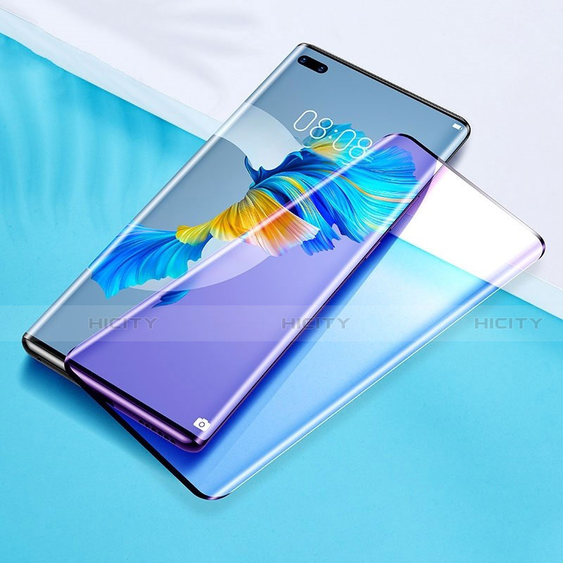 Schutzfolie Full Coverage Displayschutzfolie Panzerfolie Gehärtetes Glas Glasfolie Anti Blue Ray Skins zum Aufkleben Panzerglas F06 für Huawei Mate 40 Pro Schwarz groß