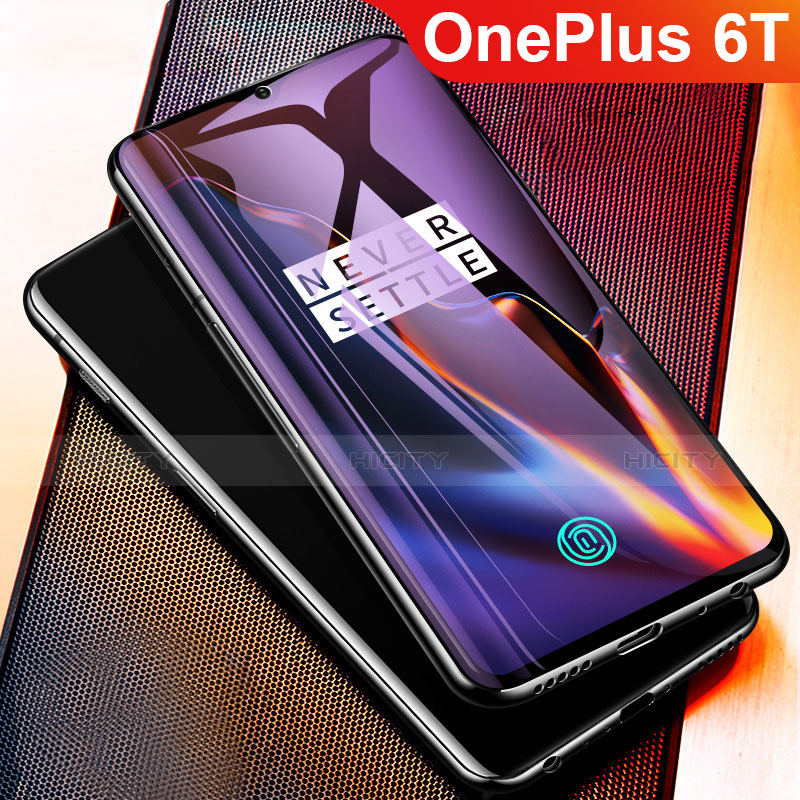 Schutzfolie Full Coverage Displayschutzfolie Panzerfolie Gehärtetes Glas Glasfolie Anti Blue Ray Skins zum Aufkleben Panzerglas für OnePlus 6T Schwarz