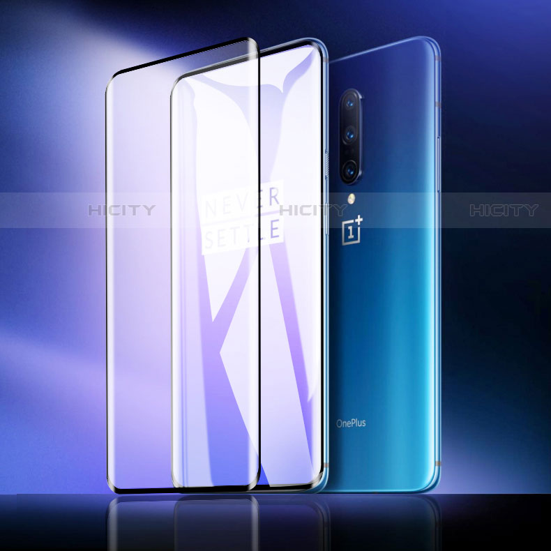 Schutzfolie Full Coverage Displayschutzfolie Panzerfolie Gehärtetes Glas Glasfolie Anti Blue Ray Skins zum Aufkleben Panzerglas für OnePlus 7 Pro Schwarz