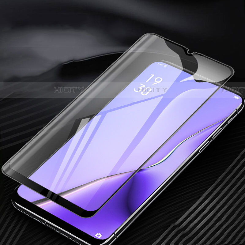 Schutzfolie Full Coverage Displayschutzfolie Panzerfolie Gehärtetes Glas Glasfolie Anti Blue Ray Skins zum Aufkleben Panzerglas für Oppo A11X Schwarz