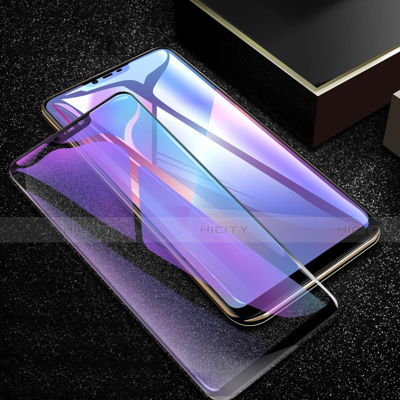 Schutzfolie Full Coverage Displayschutzfolie Panzerfolie Gehärtetes Glas Glasfolie Anti Blue Ray Skins zum Aufkleben Panzerglas für Oppo A12e Schwarz