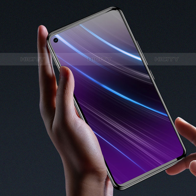 Schutzfolie Full Coverage Displayschutzfolie Panzerfolie Gehärtetes Glas Glasfolie Anti Blue Ray Skins zum Aufkleben Panzerglas für Oppo A55S 5G Schwarz groß