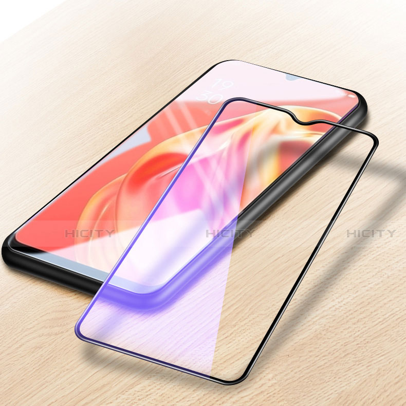 Schutzfolie Full Coverage Displayschutzfolie Panzerfolie Gehärtetes Glas Glasfolie Anti Blue Ray Skins zum Aufkleben Panzerglas für Oppo A72 5G Schwarz