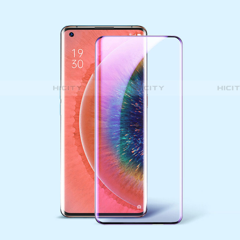 Schutzfolie Full Coverage Displayschutzfolie Panzerfolie Gehärtetes Glas Glasfolie Anti Blue Ray Skins zum Aufkleben Panzerglas für Oppo Find X2 Pro Schwarz