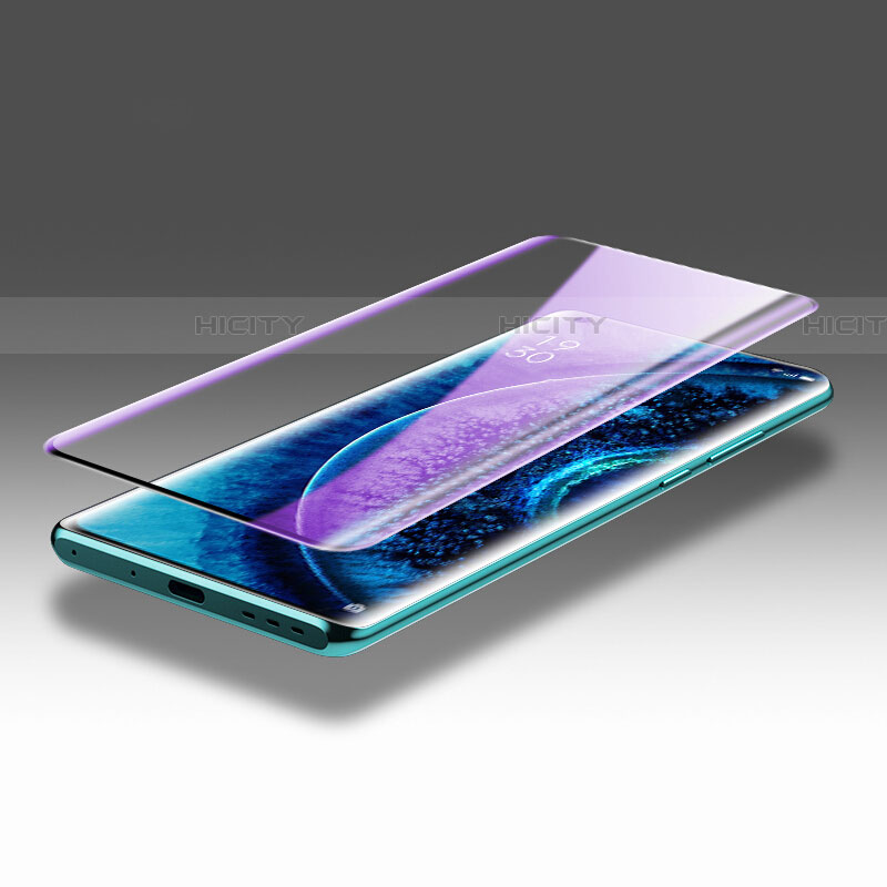 Schutzfolie Full Coverage Displayschutzfolie Panzerfolie Gehärtetes Glas Glasfolie Anti Blue Ray Skins zum Aufkleben Panzerglas für Oppo Find X2 Schwarz