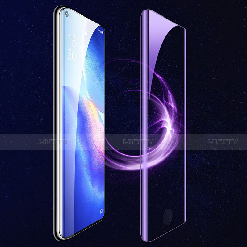 Schutzfolie Full Coverage Displayschutzfolie Panzerfolie Gehärtetes Glas Glasfolie Anti Blue Ray Skins zum Aufkleben Panzerglas für Oppo Find X3 Neo 5G Schwarz groß