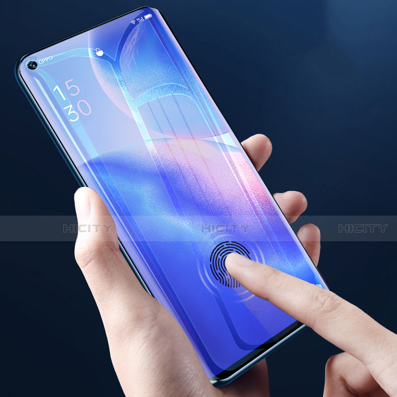 Schutzfolie Full Coverage Displayschutzfolie Panzerfolie Gehärtetes Glas Glasfolie Anti Blue Ray Skins zum Aufkleben Panzerglas für Oppo Find X3 Neo 5G Schwarz groß