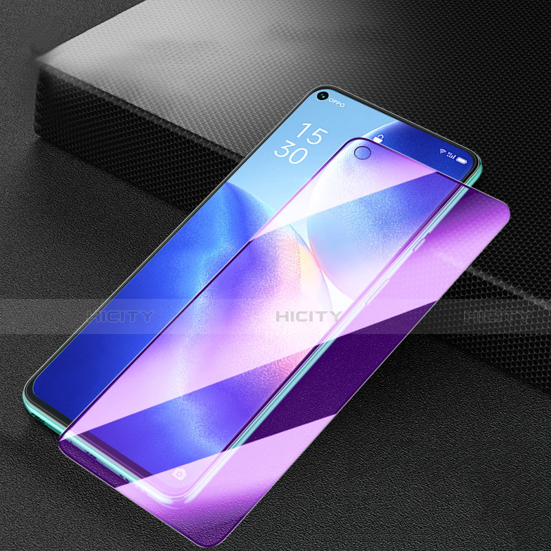 Schutzfolie Full Coverage Displayschutzfolie Panzerfolie Gehärtetes Glas Glasfolie Anti Blue Ray Skins zum Aufkleben Panzerglas für Oppo Reno5 5G Schwarz