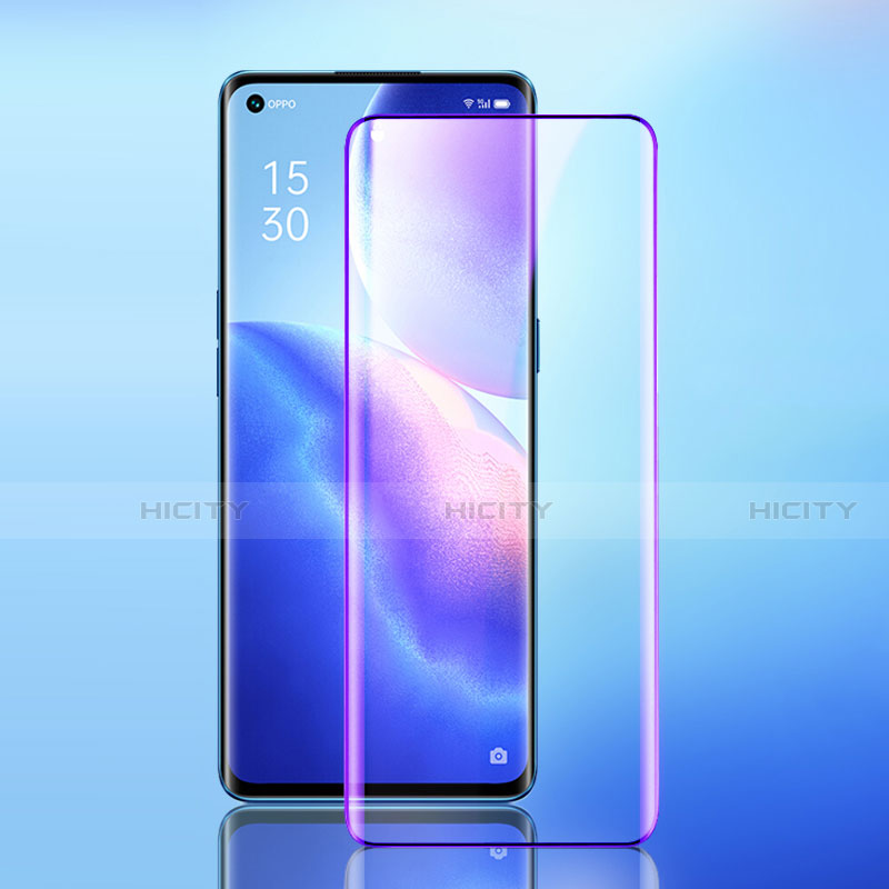 Schutzfolie Full Coverage Displayschutzfolie Panzerfolie Gehärtetes Glas Glasfolie Anti Blue Ray Skins zum Aufkleben Panzerglas für Oppo Reno5 Pro 5G Schwarz