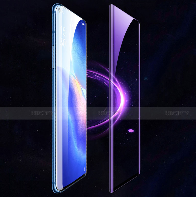 Schutzfolie Full Coverage Displayschutzfolie Panzerfolie Gehärtetes Glas Glasfolie Anti Blue Ray Skins zum Aufkleben Panzerglas für Oppo Reno5 Pro 5G Schwarz