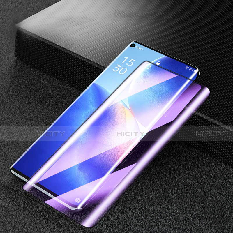 Schutzfolie Full Coverage Displayschutzfolie Panzerfolie Gehärtetes Glas Glasfolie Anti Blue Ray Skins zum Aufkleben Panzerglas für Oppo Reno5 Pro 5G Schwarz