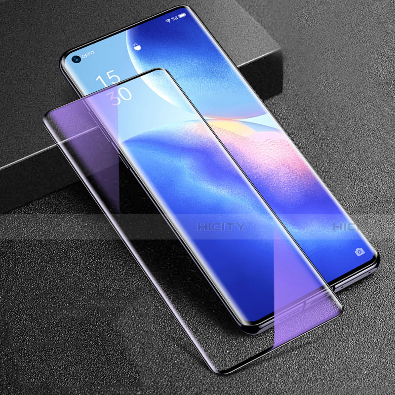 Schutzfolie Full Coverage Displayschutzfolie Panzerfolie Gehärtetes Glas Glasfolie Anti Blue Ray Skins zum Aufkleben Panzerglas für Oppo Reno5 Pro+ Plus 5G Schwarz