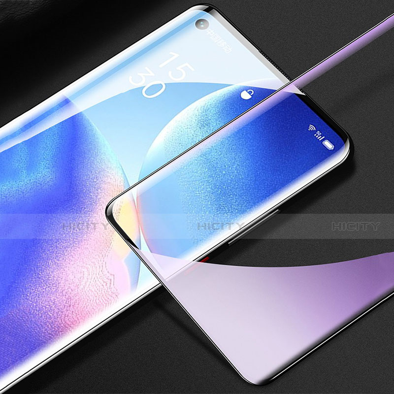 Schutzfolie Full Coverage Displayschutzfolie Panzerfolie Gehärtetes Glas Glasfolie Anti Blue Ray Skins zum Aufkleben Panzerglas für Oppo Reno5 Pro+ Plus 5G Schwarz