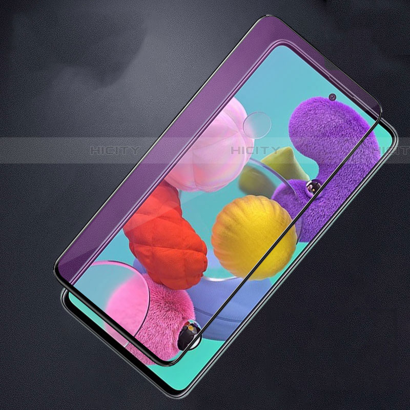 Schutzfolie Full Coverage Displayschutzfolie Panzerfolie Gehärtetes Glas Glasfolie Anti Blue Ray Skins zum Aufkleben Panzerglas für Samsung Galaxy A51 5G Schwarz