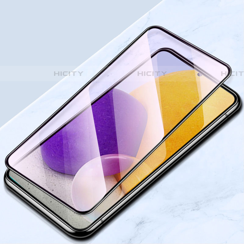 Schutzfolie Full Coverage Displayschutzfolie Panzerfolie Gehärtetes Glas Glasfolie Anti Blue Ray Skins zum Aufkleben Panzerglas für Samsung Galaxy A72 4G Schwarz