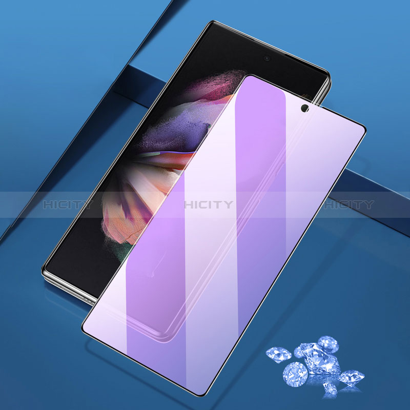 Schutzfolie Full Coverage Displayschutzfolie Panzerfolie Gehärtetes Glas Glasfolie Anti Blue Ray Skins zum Aufkleben Panzerglas für Samsung Galaxy Z Fold3 5G Schwarz